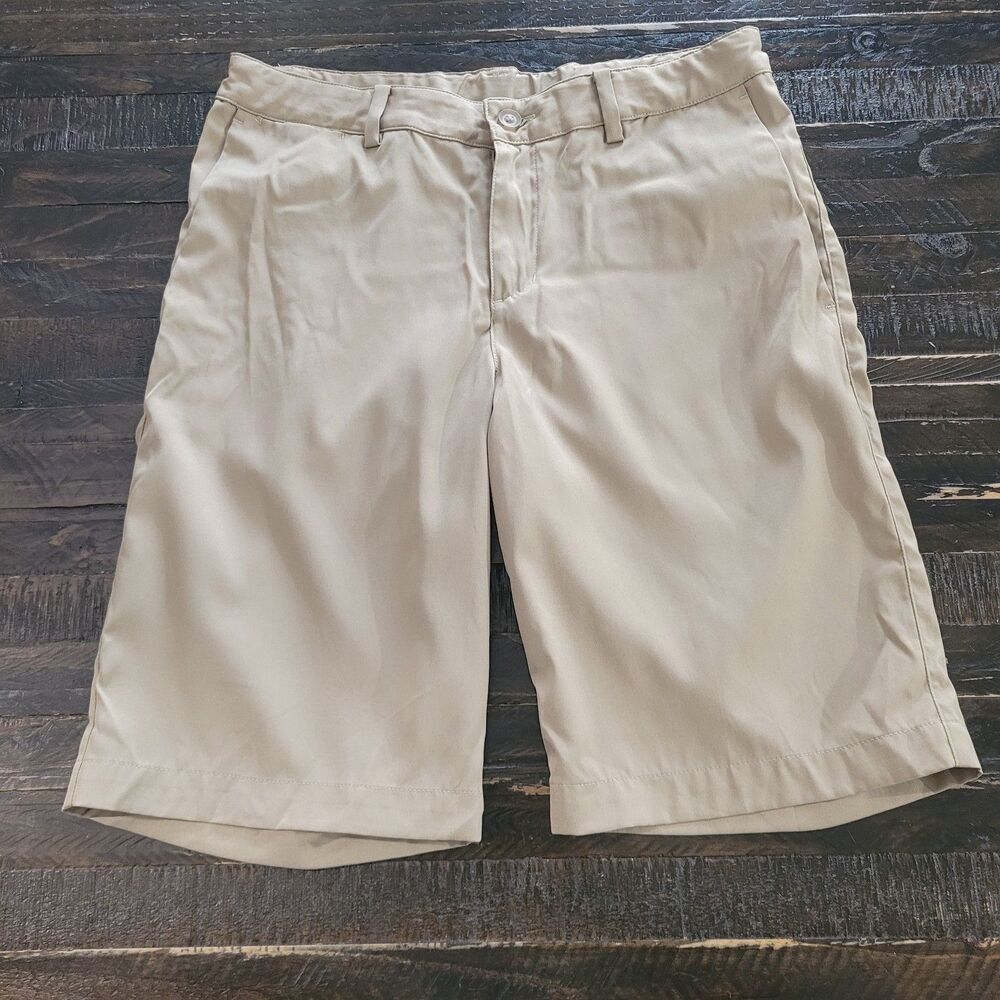 Nike Dri-FIT Tech Chino Shorts Men’s Size L Beige Stretch Flat Front Performance